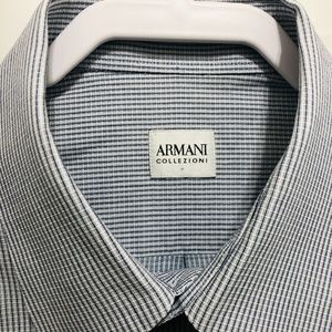 Armani Collezoni Men's Dress Shirt, Blue, Sz 42